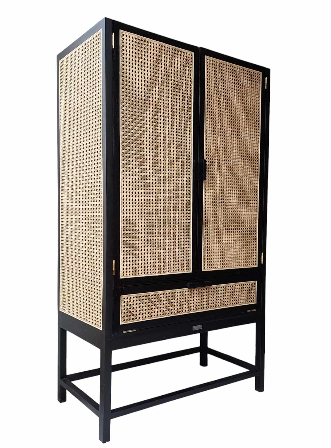 Maleo Teak & Rattan Wardrobe