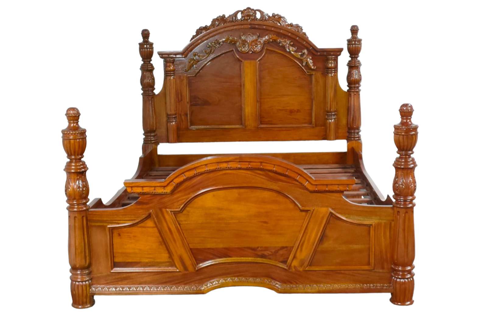 SATURN MAHOGANY CARVED FRENCH BED