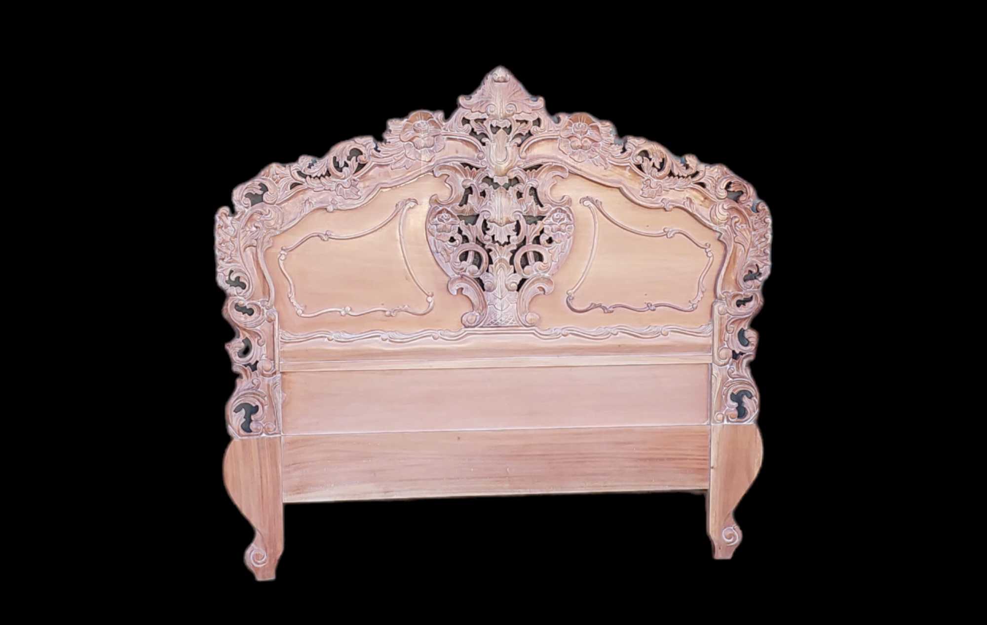 Lucas Mahogany wood Rococo Headboard