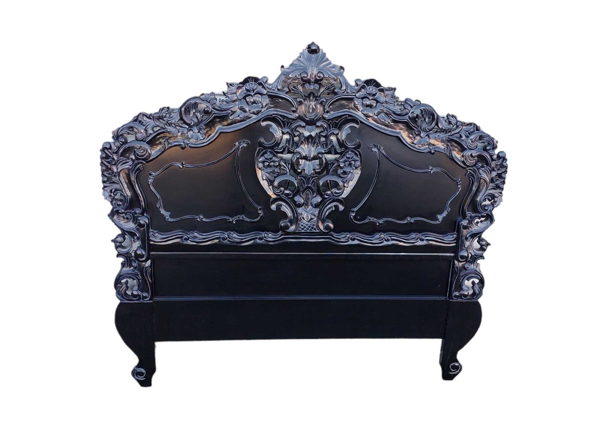 Lucas Mahogany wood Rococo Headboard