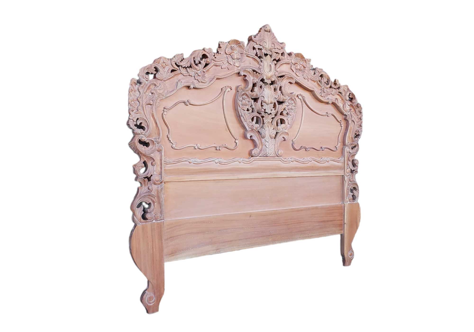Lucas Mahogany wood Rococo Headboard
