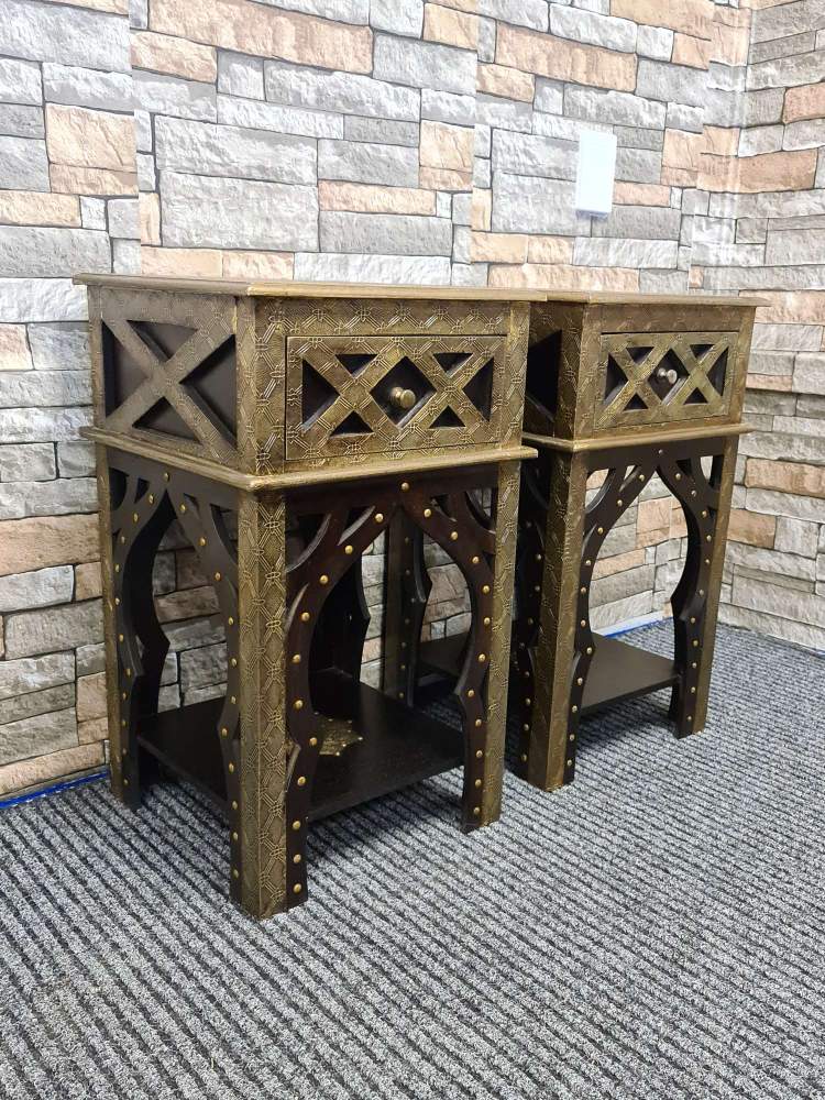 Lakshmi Indian Brass Bedside Table