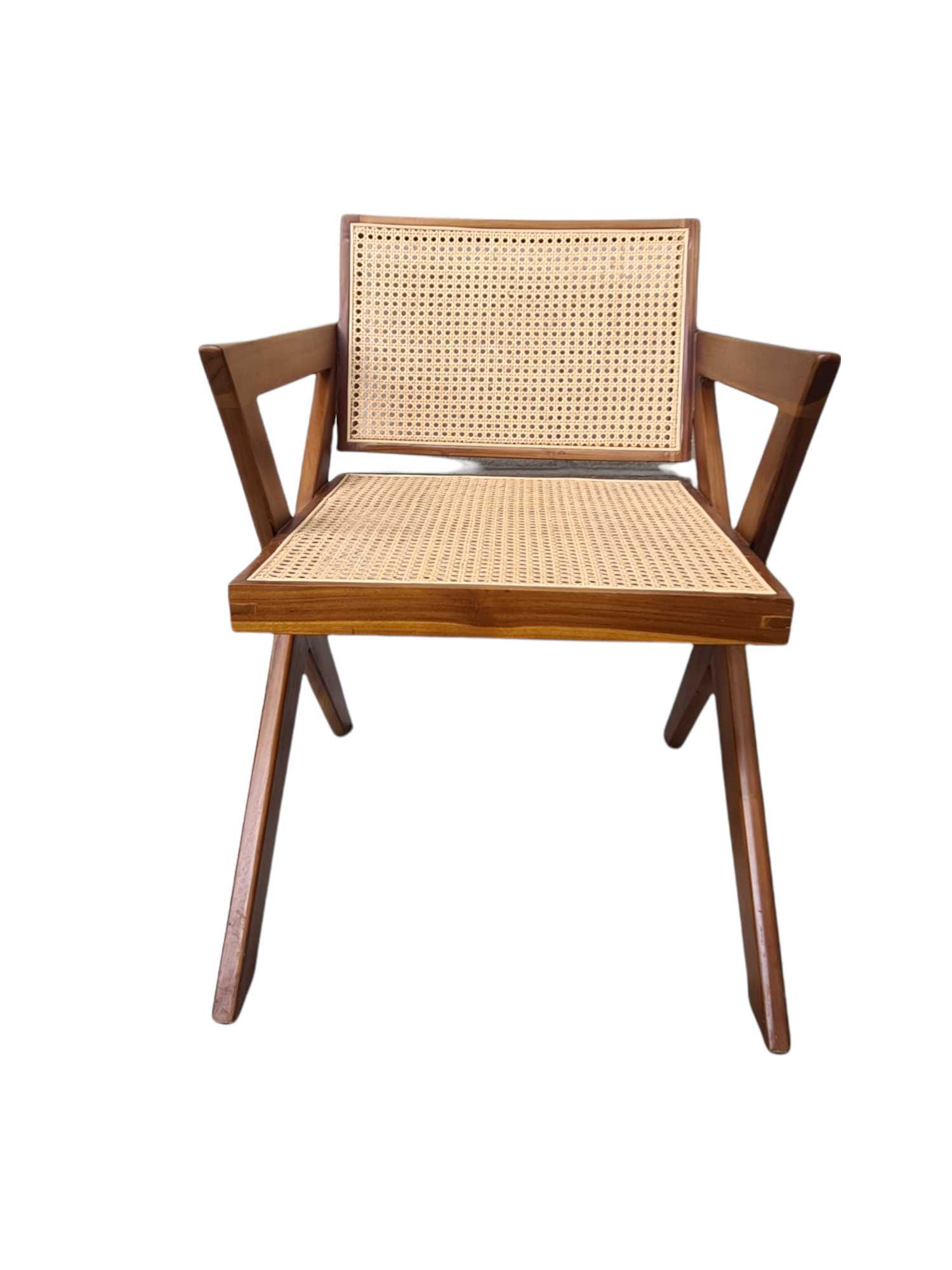 JEANENERET MID CENTURY CROSS LEGS ARMCHAIR