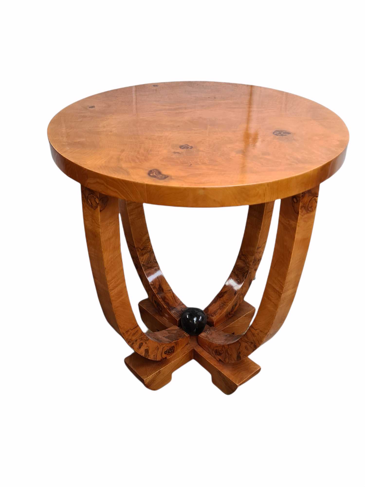 Andre Art Deco Burr Walnut Lamp Table