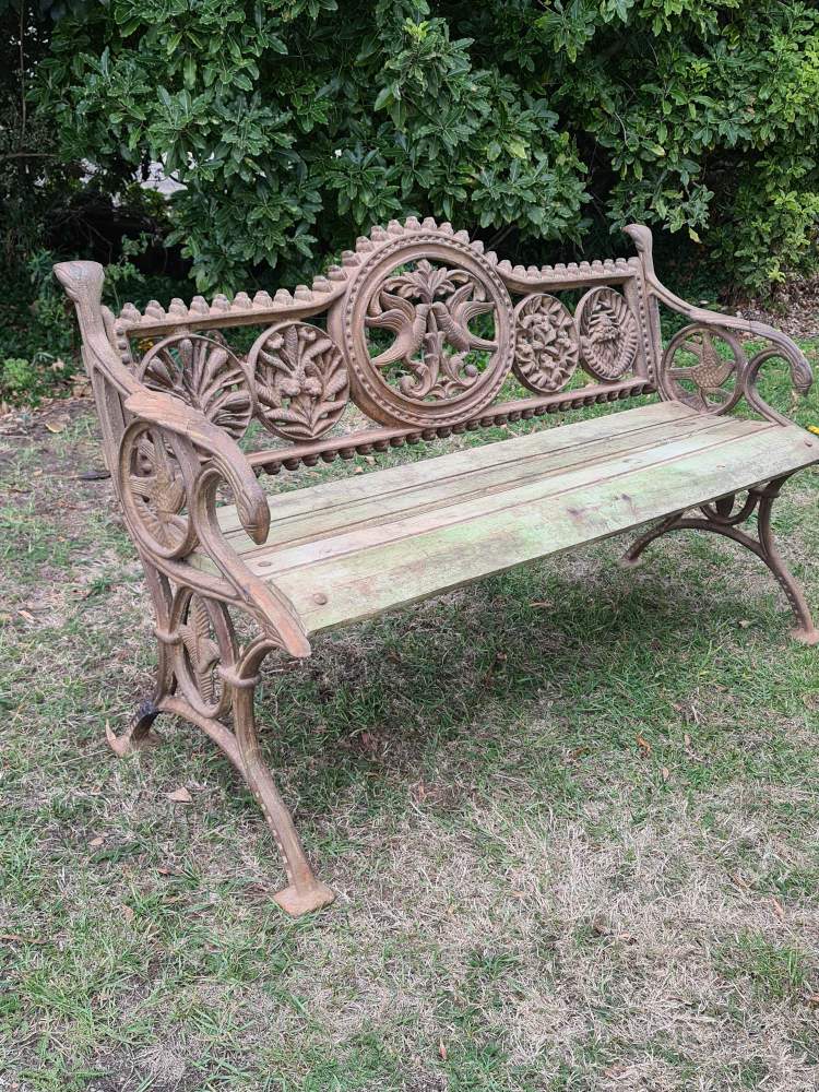 Cast Iron Love Birds Bench seat