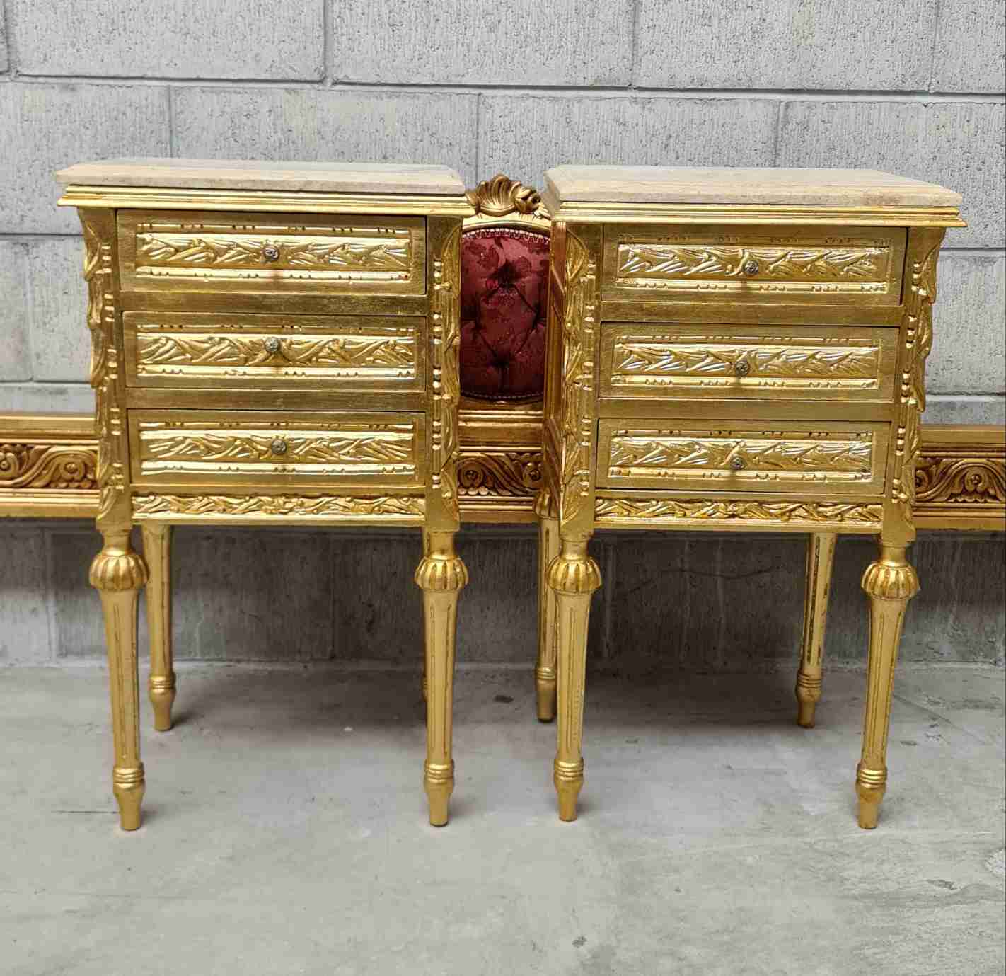 Aspen French Nightstand with Marble