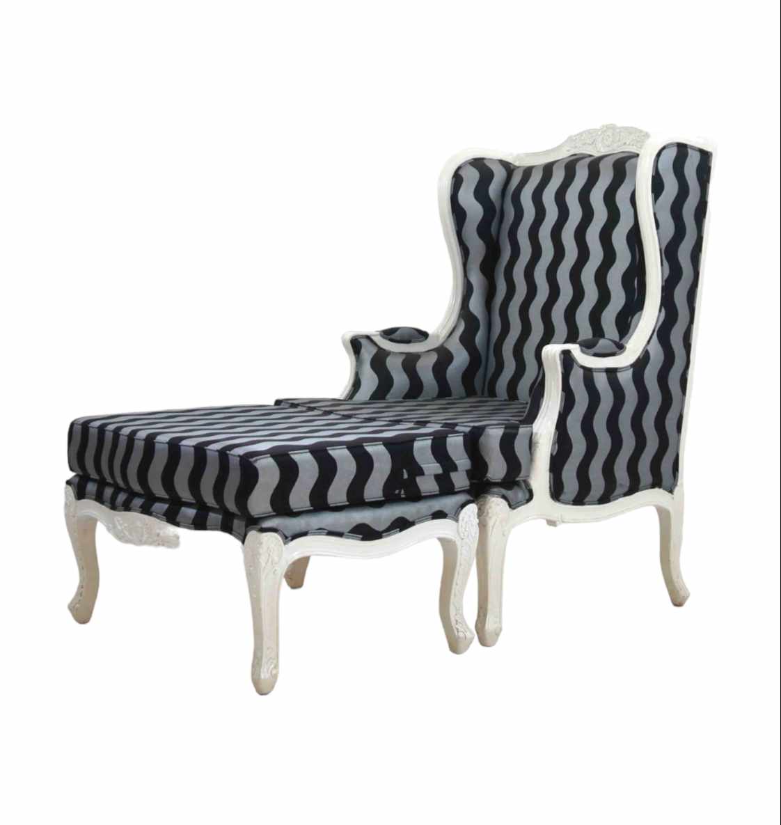 FRENCH CHAIR & OTTOMAN