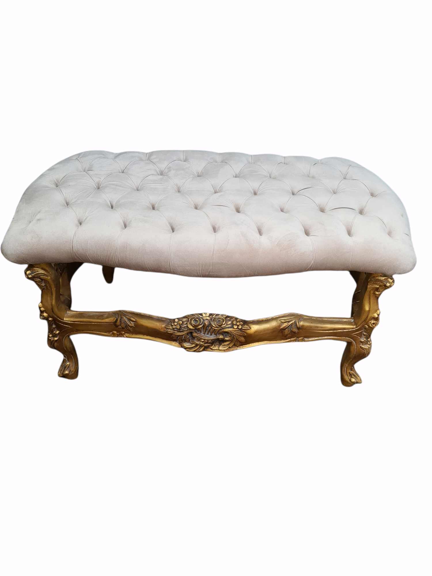 Italian velvet Tufted Bedroom Seat