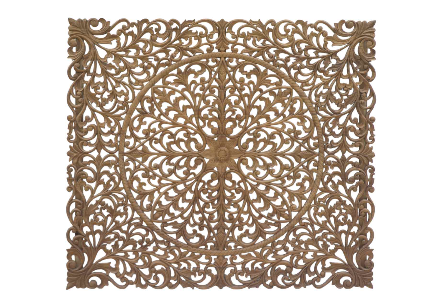 MANDALA CARVED WOODEN PANEL