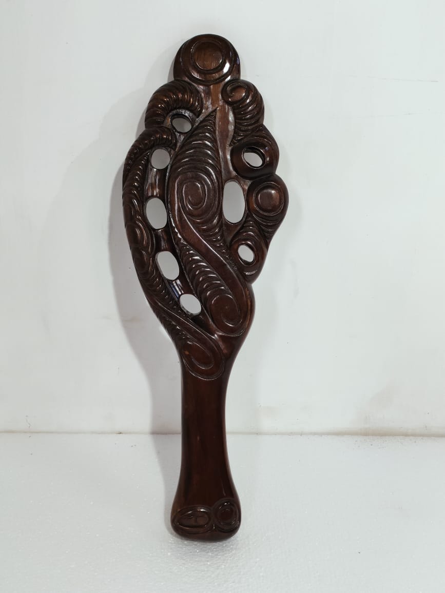 Whanga wood carved Maori Patu