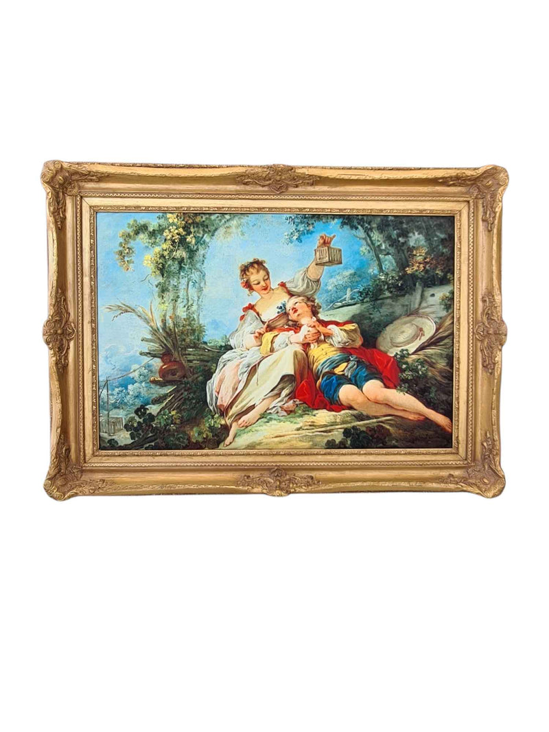 FRENCH COUPLE SCENE ON FABRIC