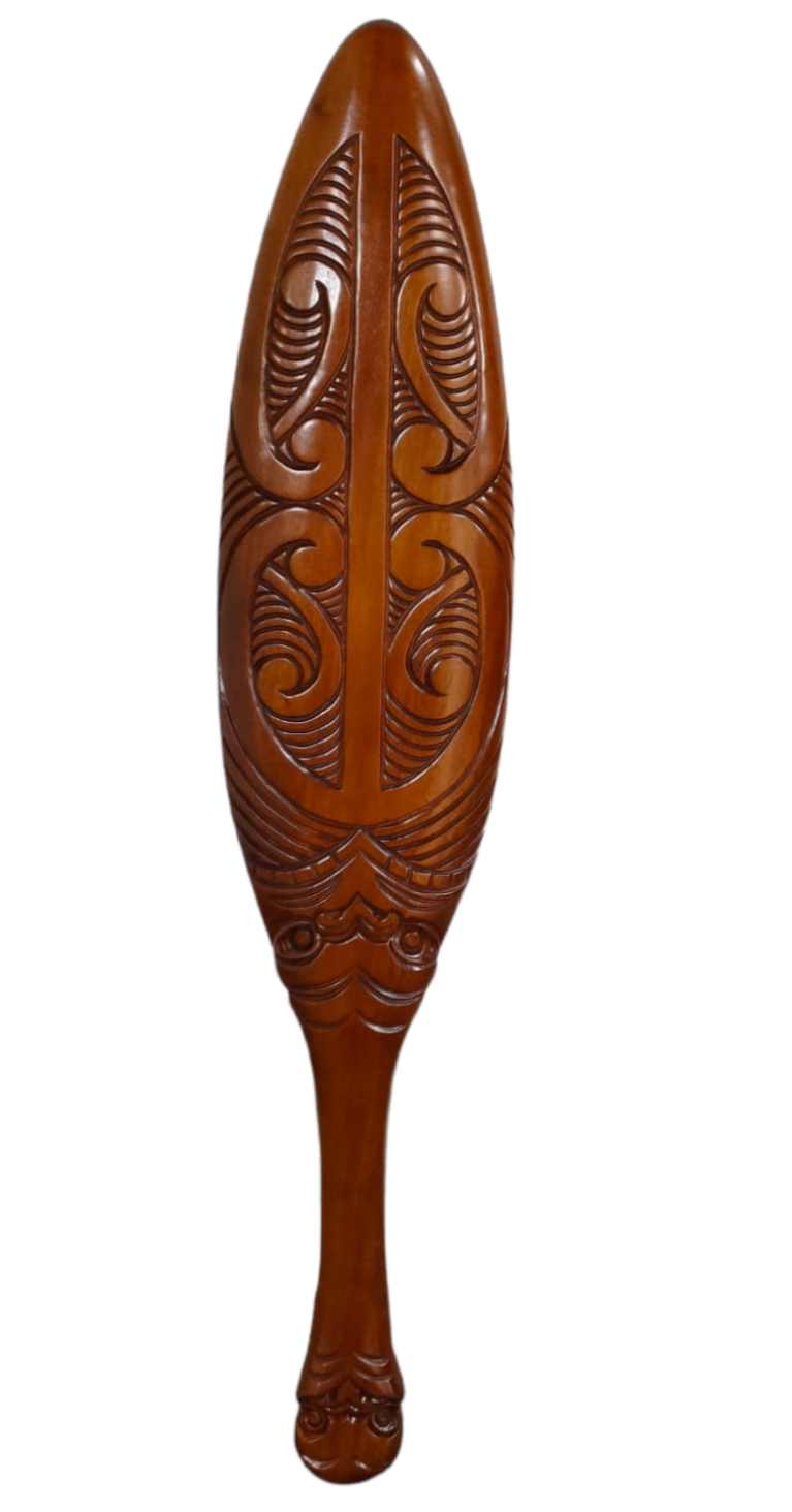 Wai Hand carved wooden Maori paddle