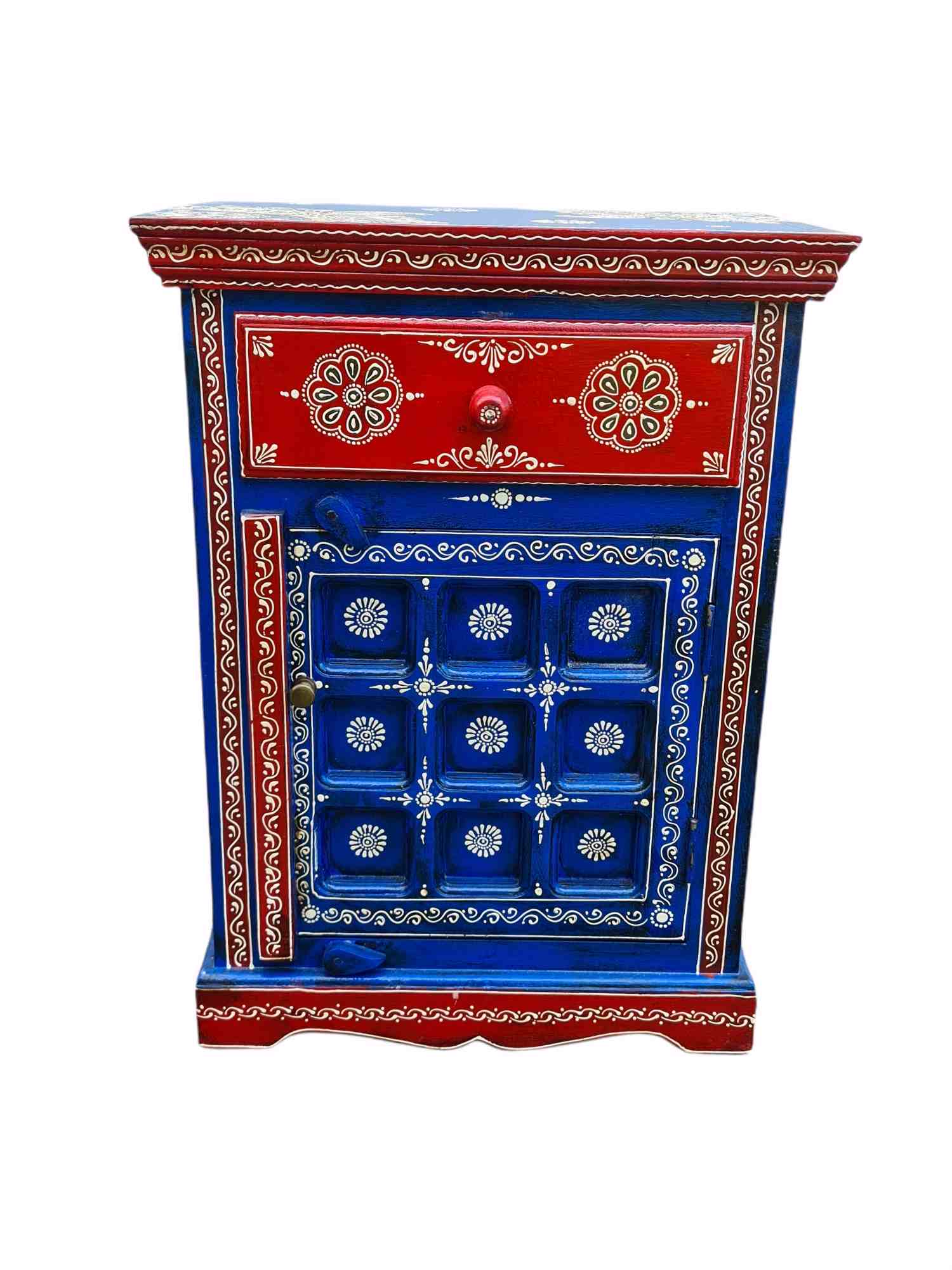 Painted Indian Nightstand