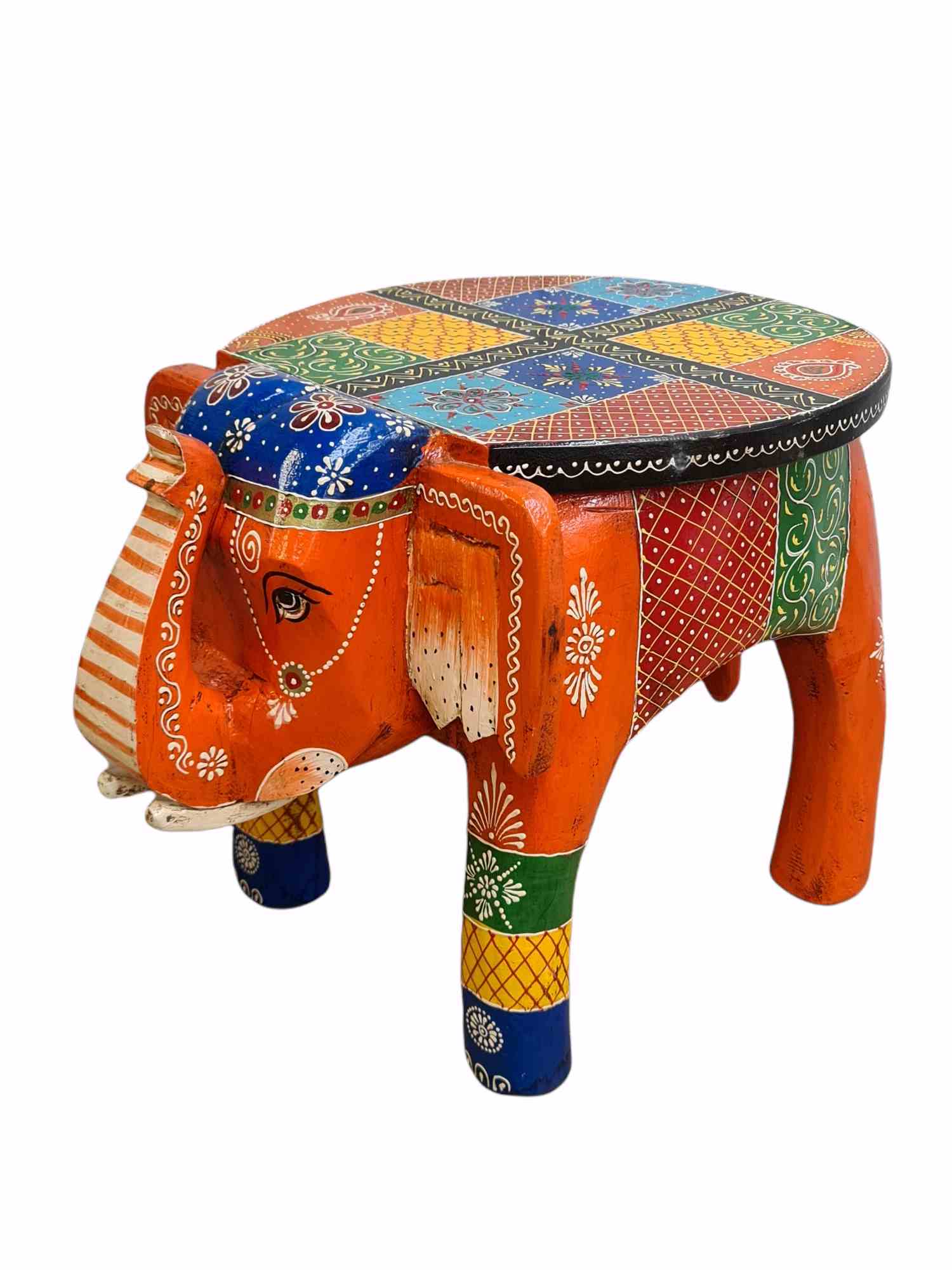 Large Hand Painted Elephant Table
