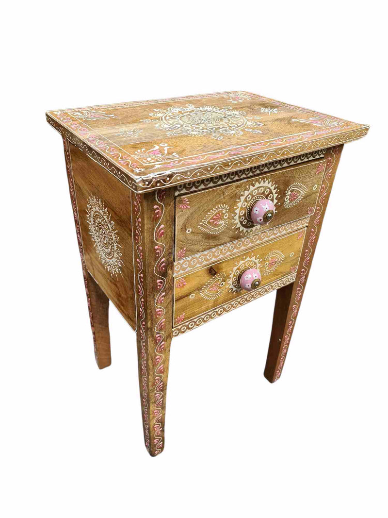 Hand Painted Indian Bedside