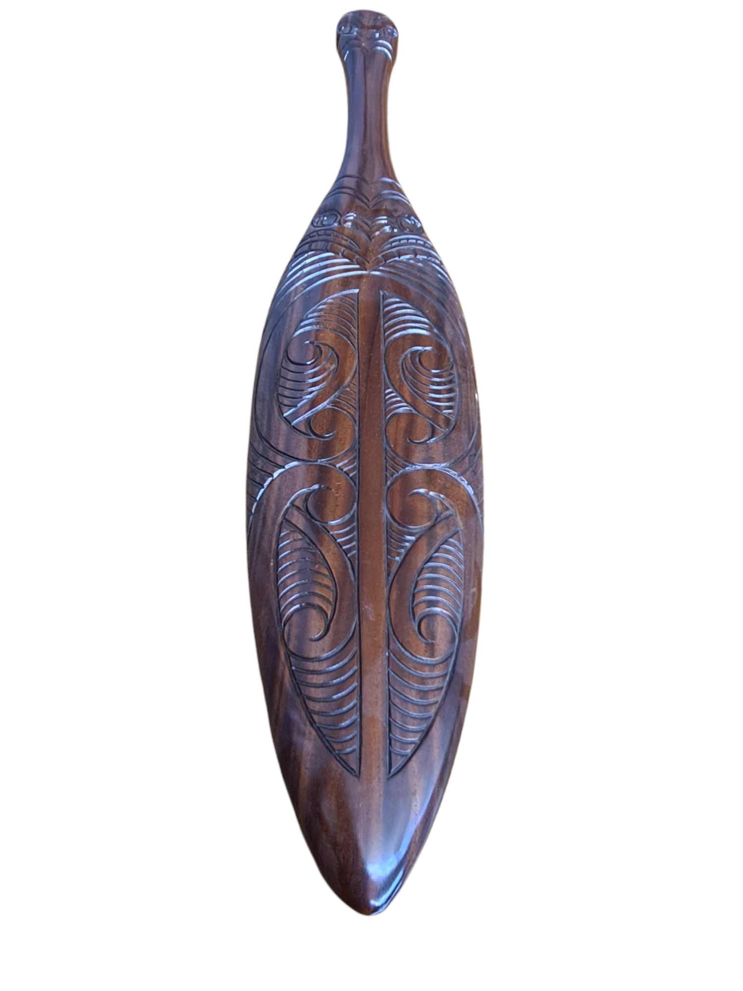 Wai Hand carved wooden Maori paddle