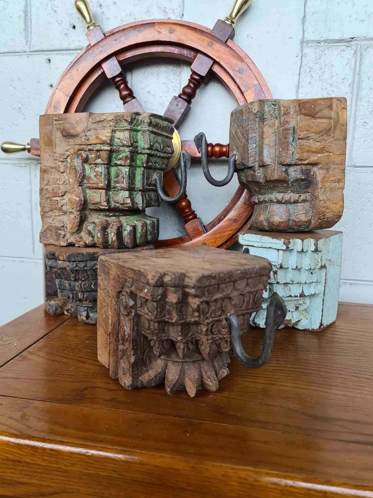 Maya Indian Wall Corbels & Coat Hook