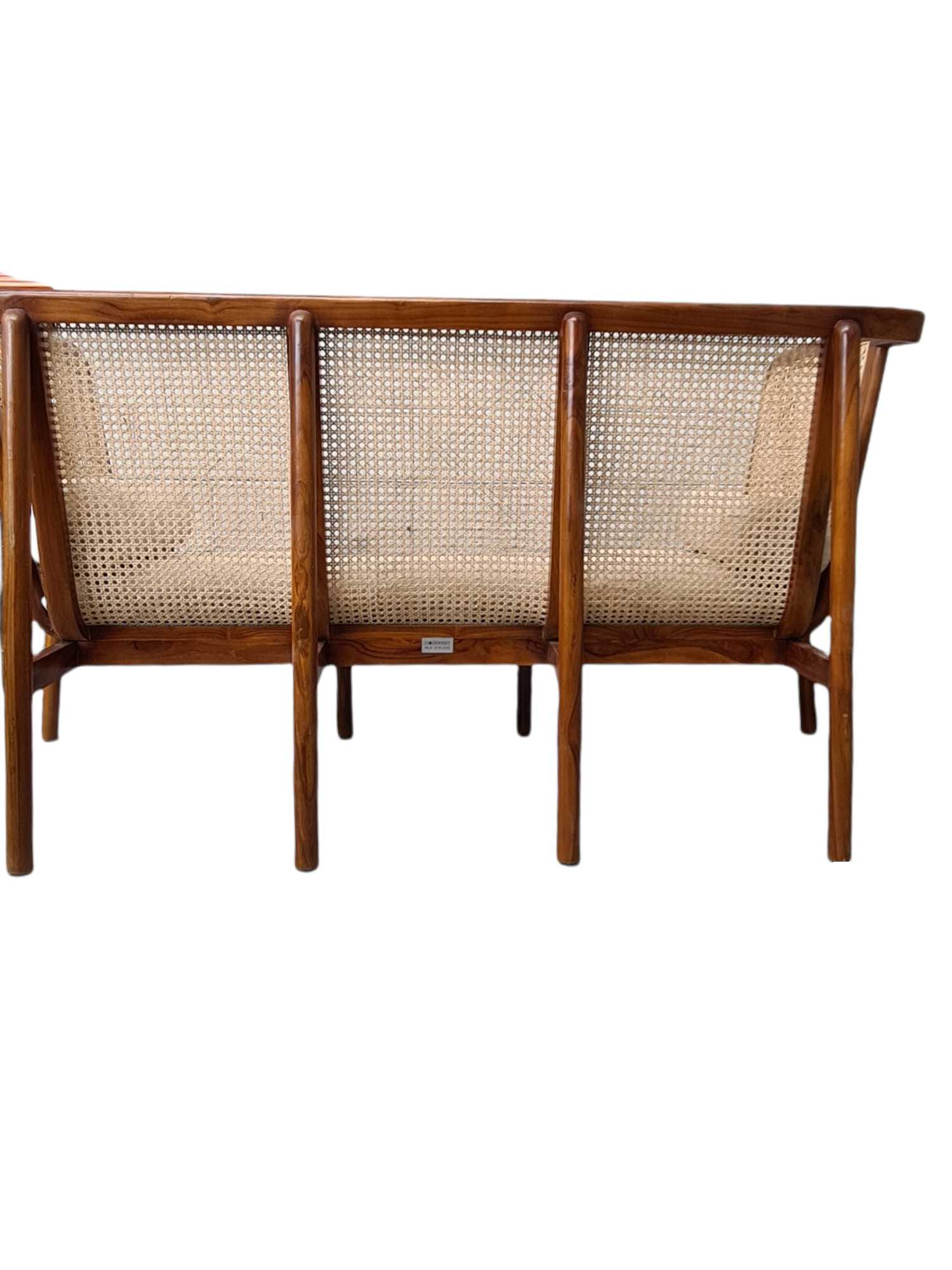 CONTEMPO MID CENTURY TEAK & RATTAN SOFA