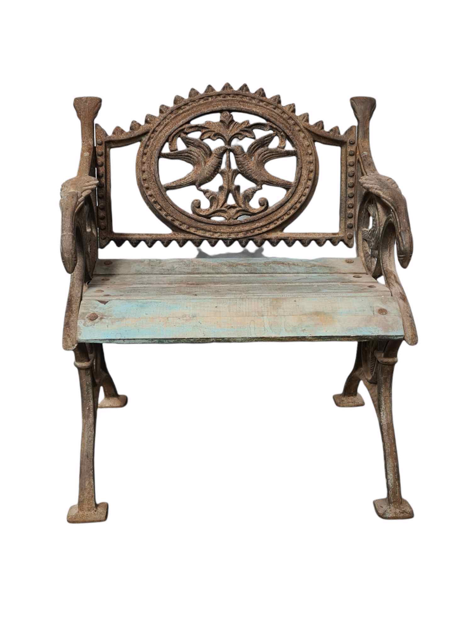 CAST IRON LOVE BIRDS BENCH