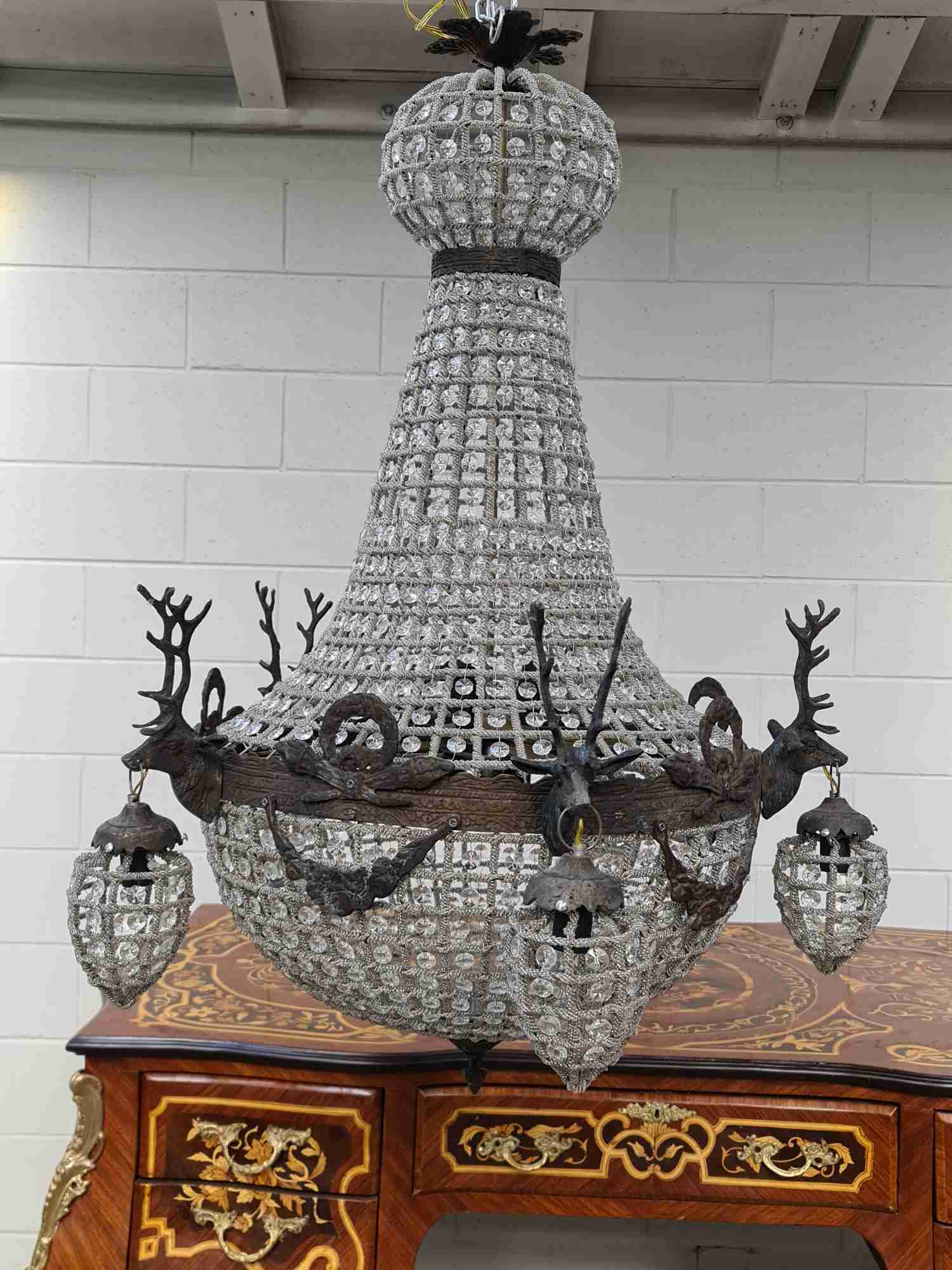 French Country Stag Chandelier