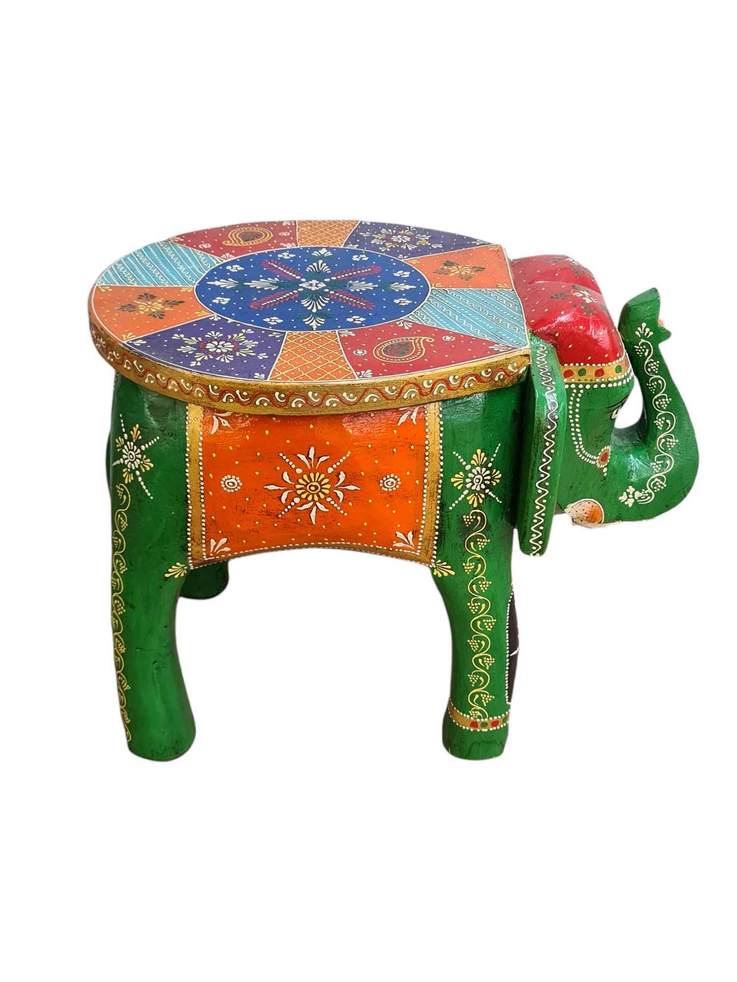 Large Hand Painted Elephant Table