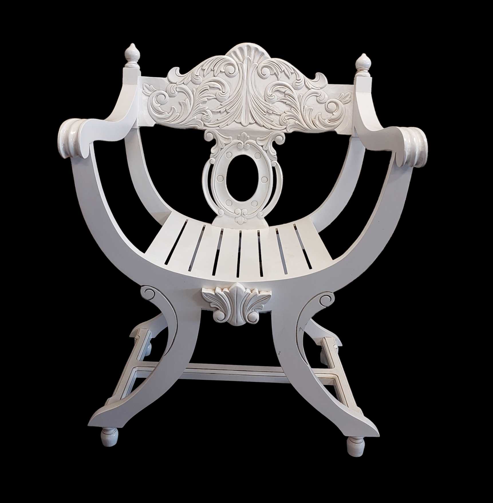 French Cross Frame Arm Chair