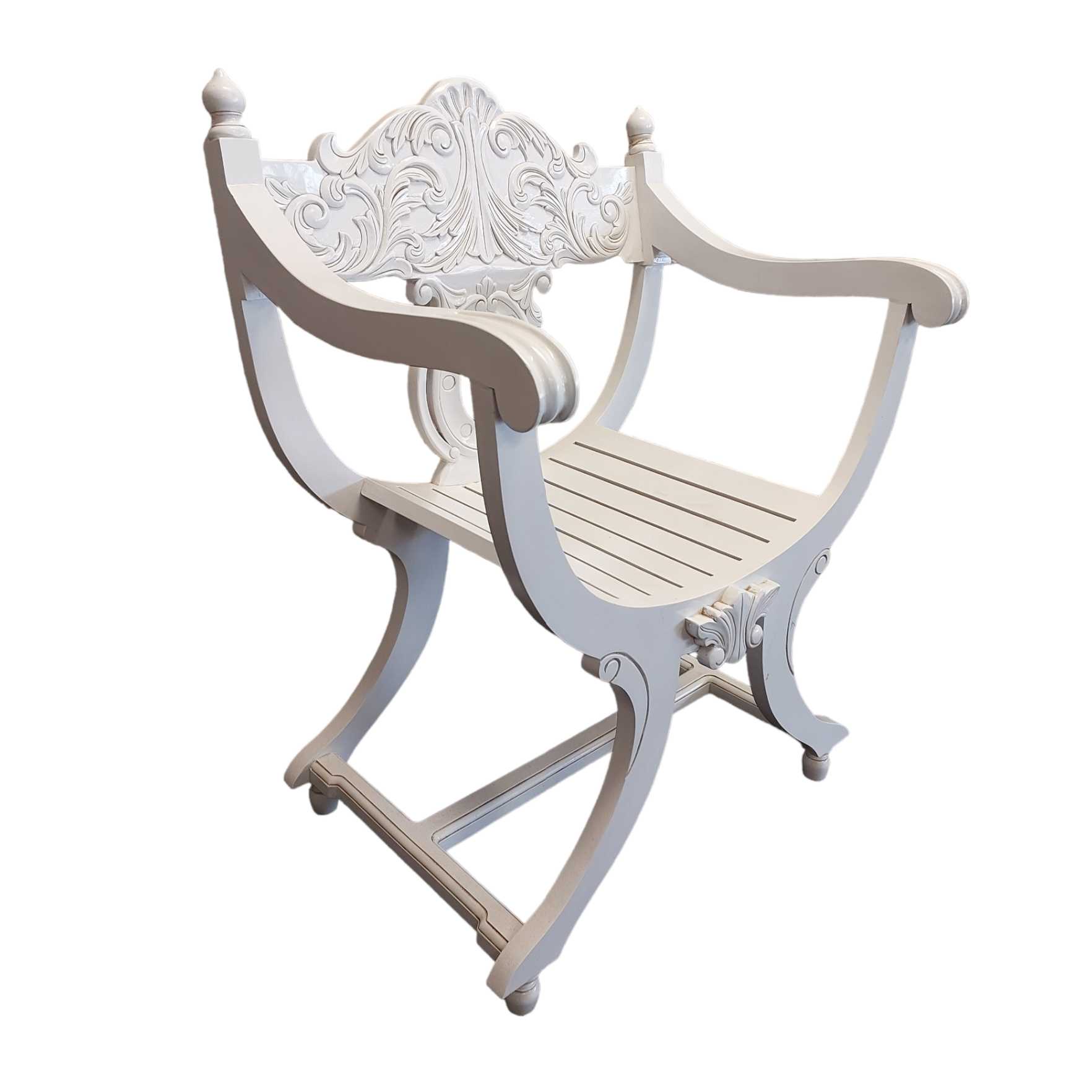 French Cross Frame Arm Chair