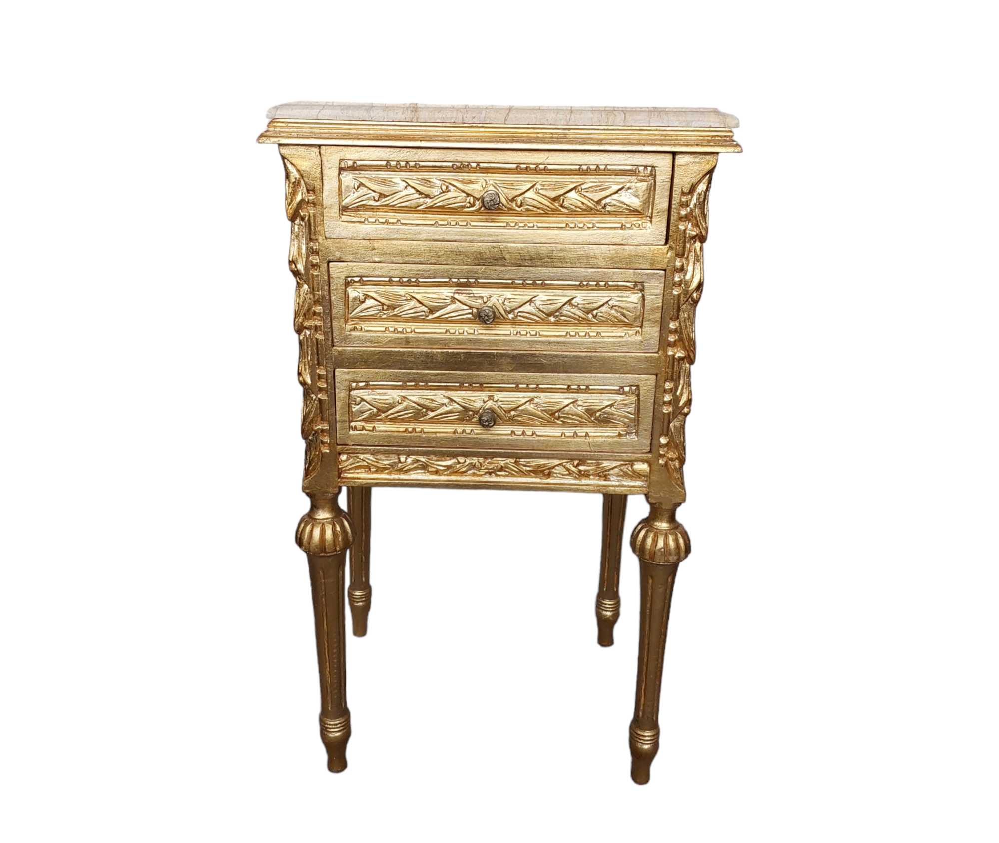 French Nightstands with Marble Tops