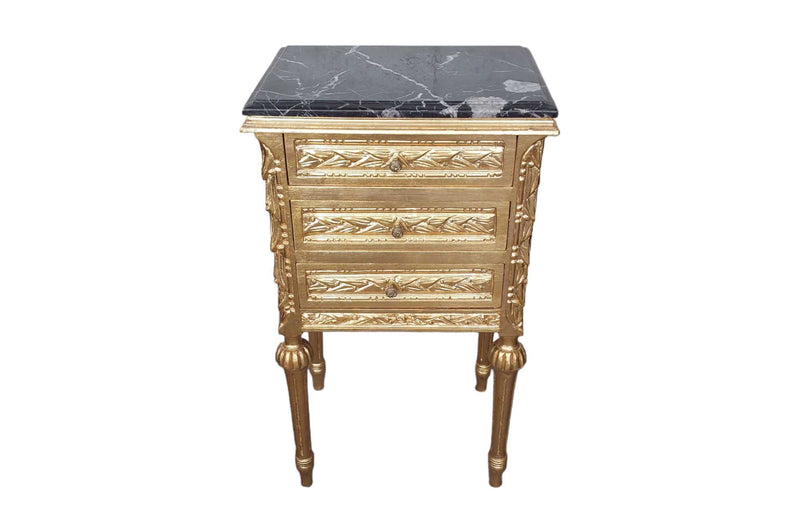 French Nightstands with Marble Tops