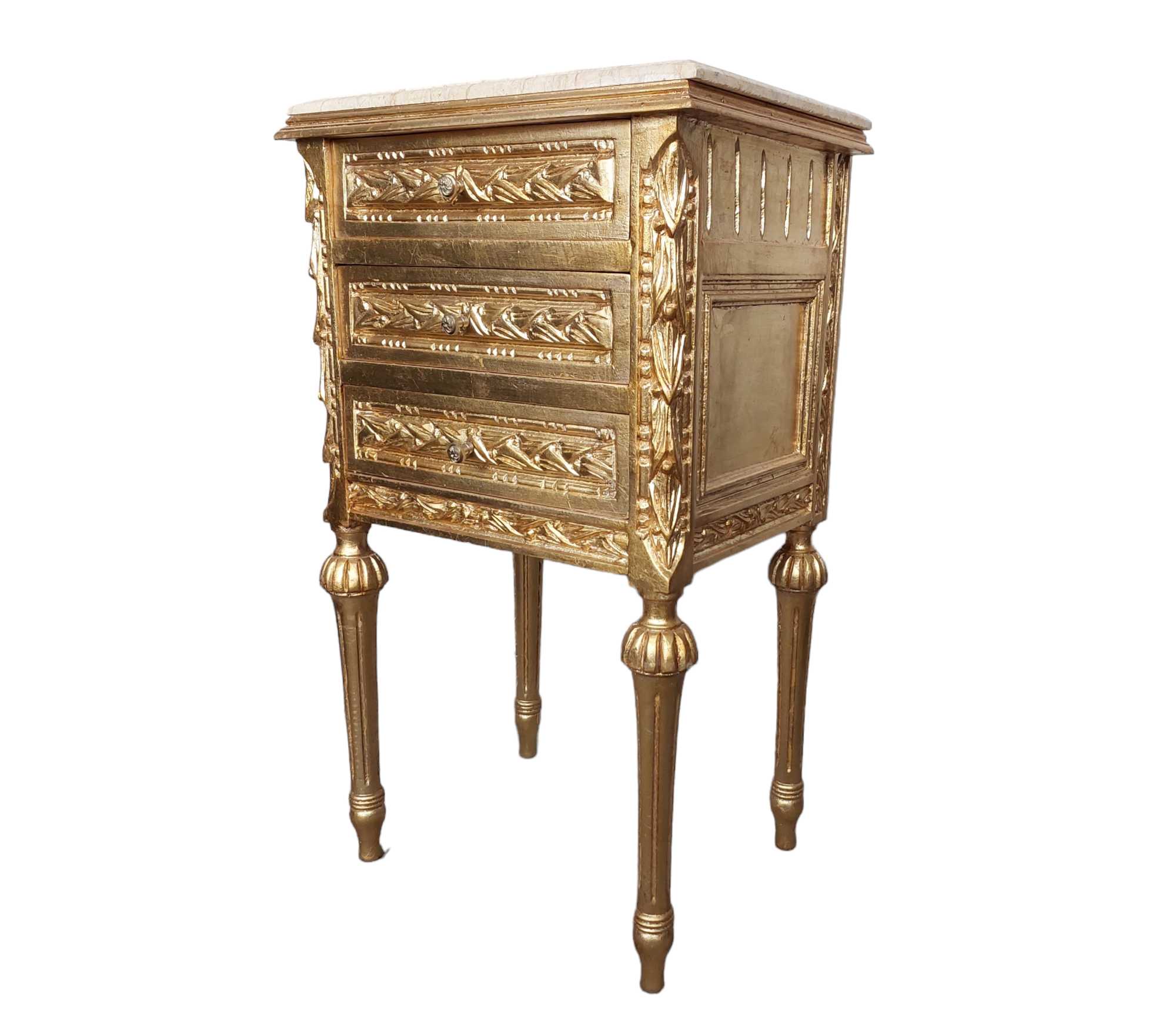 French Nightstands with Marble Tops