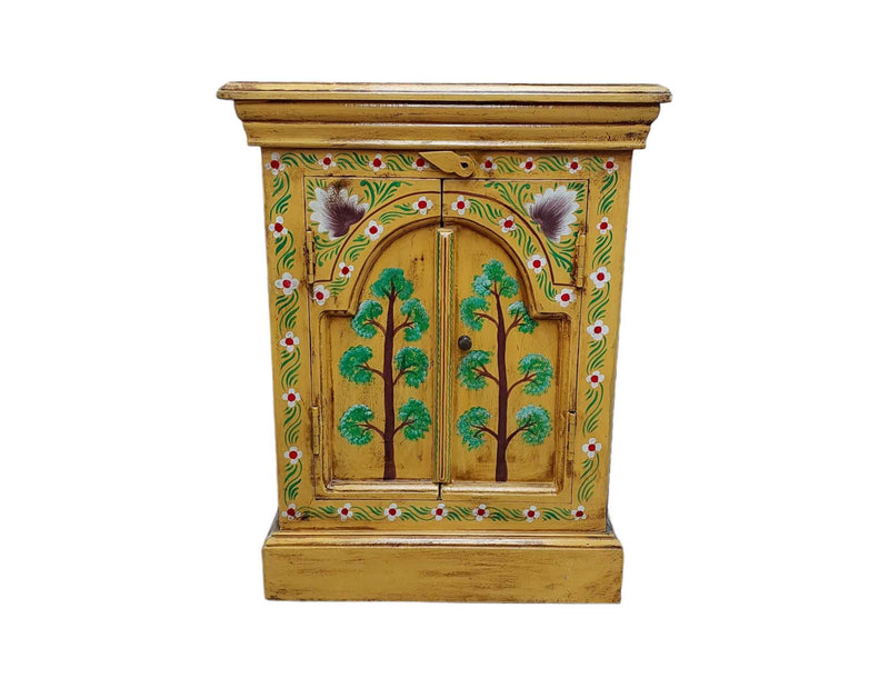 REWA HAND PAINTED INDIAN BEDSIDE