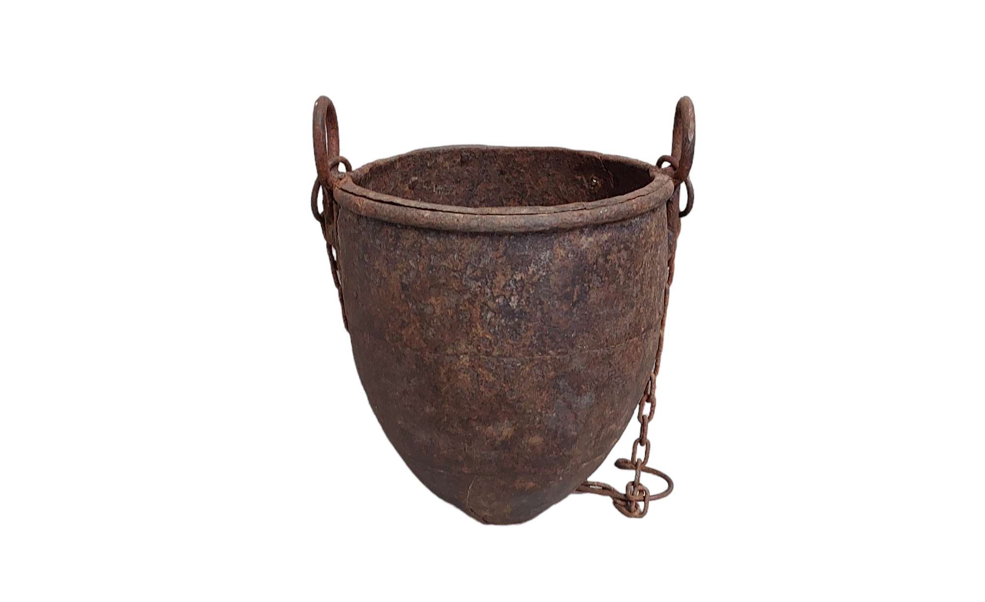 ANTIQUE IRON HANGING POT