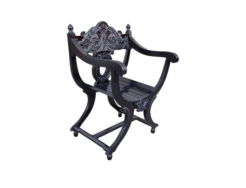 French Cross Frame Arm Chair