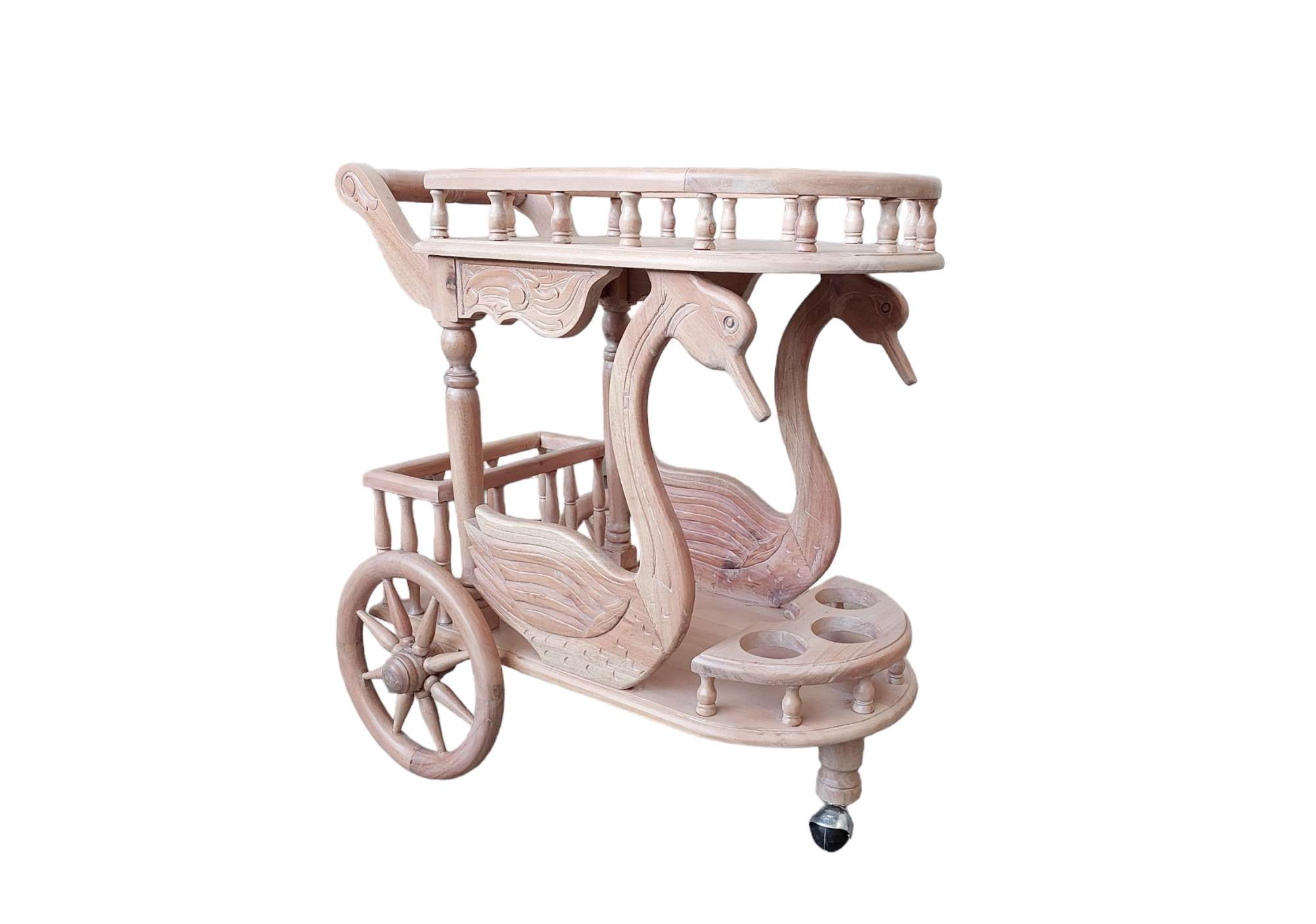 Swan carved Tea wagon