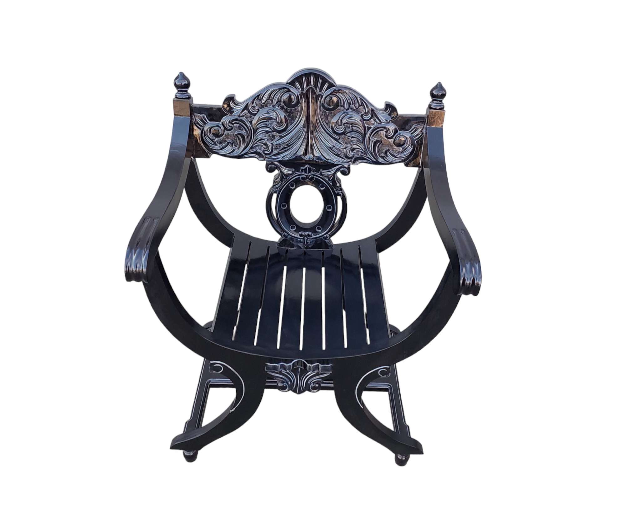 French Cross Frame Arm Chair