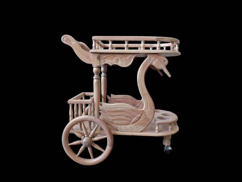 Swan carved Tea wagon