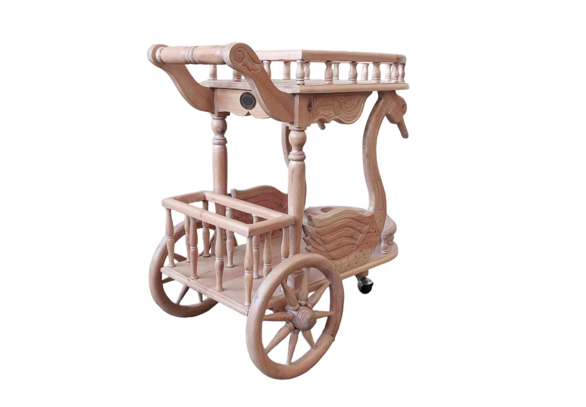 Swan carved Tea wagon