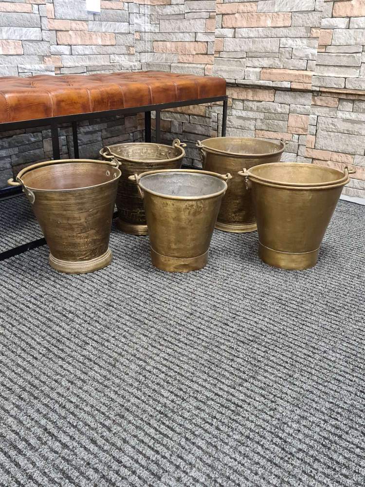 VINTAGE BRASS MILKING BUCKETS