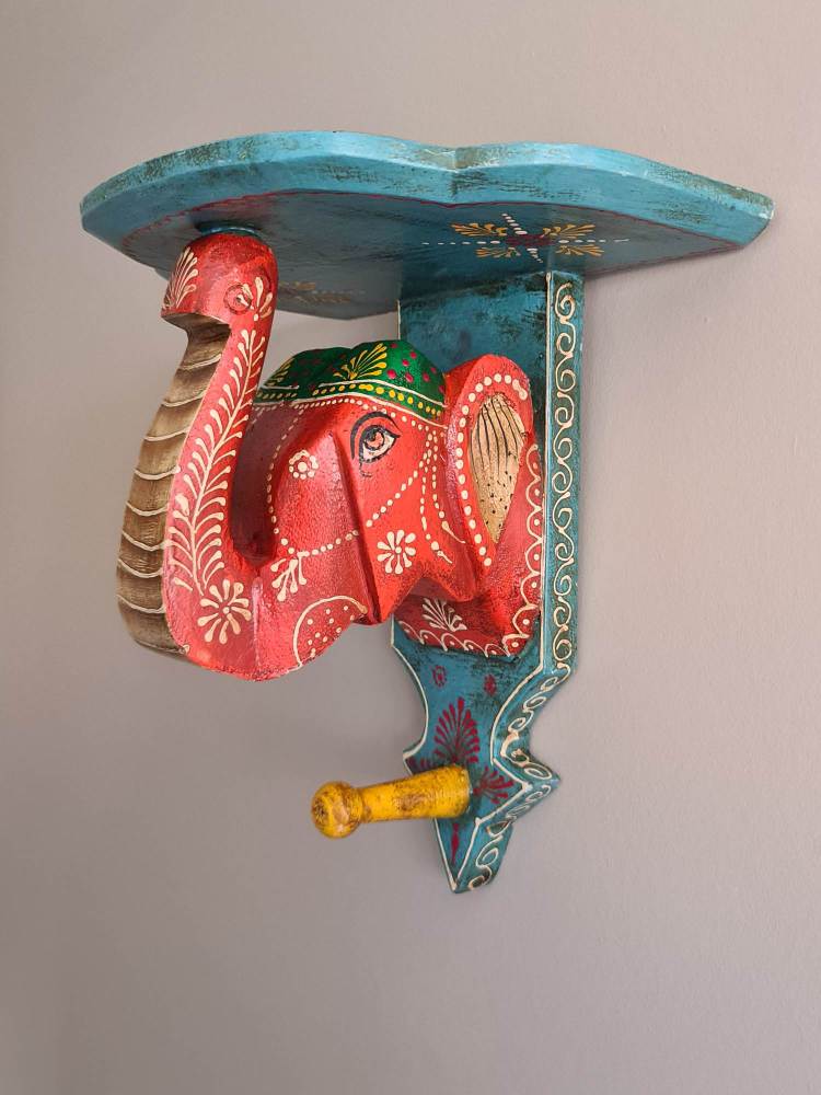 Indian Elephant wall shelf