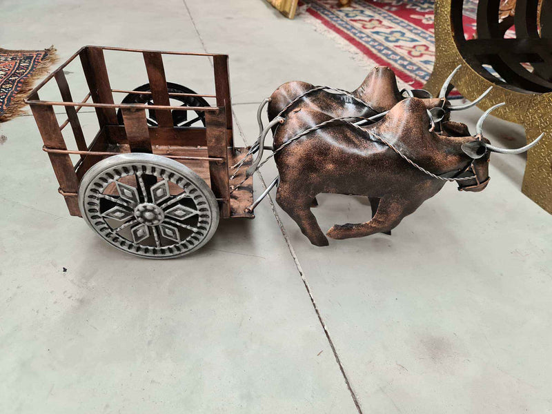 Handcrafted Indian Iron cart and Bulls