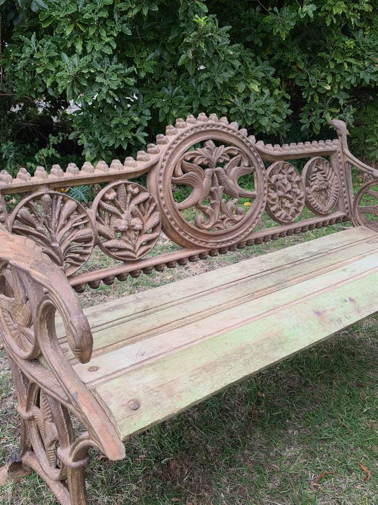 Cast Iron Love Birds Bench seat