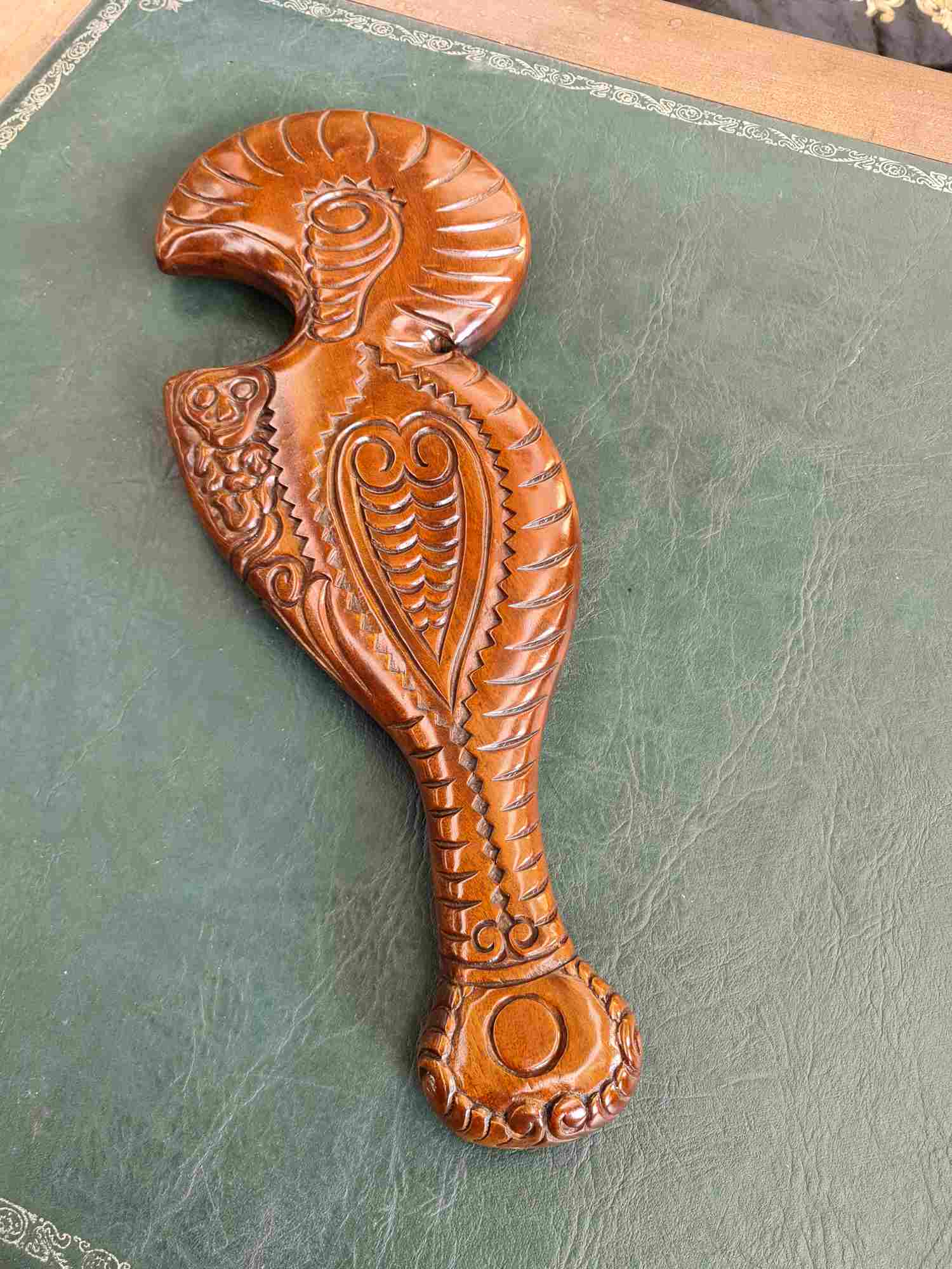 Maketu wood carved Maori Patu