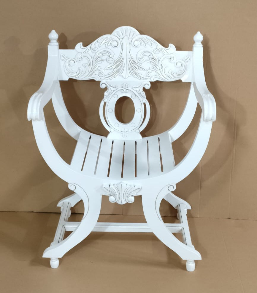 French Cross Frame Arm Chair