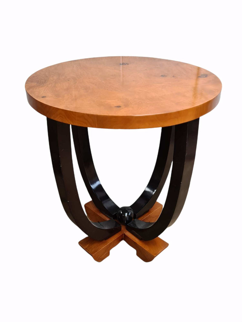 Andre Art Deco Burr Walnut Lamp Table