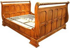 LONNIE SLEIGH BED WITH TWISTED ARMS (MADE TO ORDER)