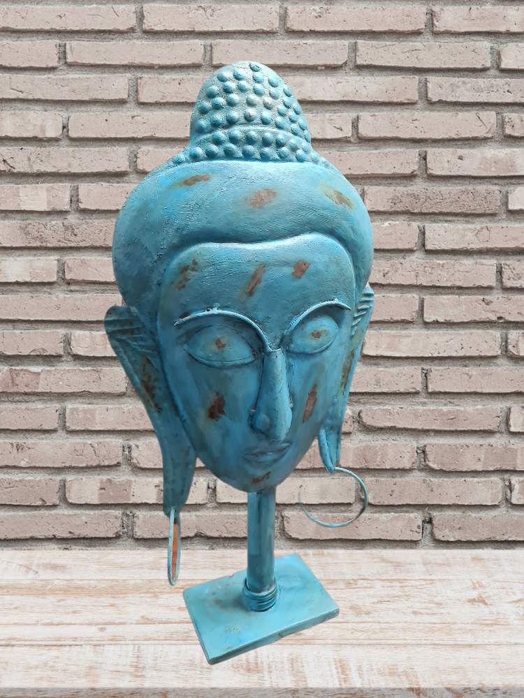 INDIAN IRON BUDHA ON STAND