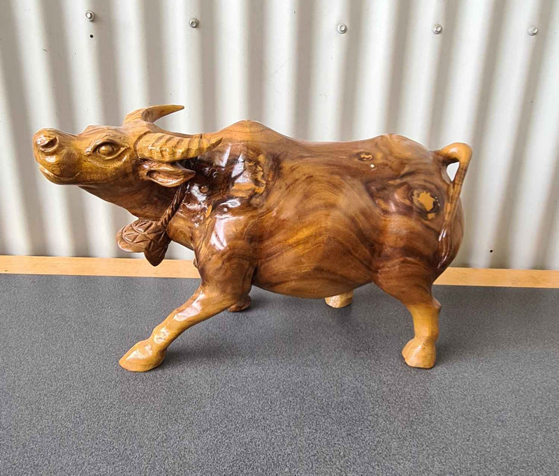 WOOD CARVED WATER BUFFALO