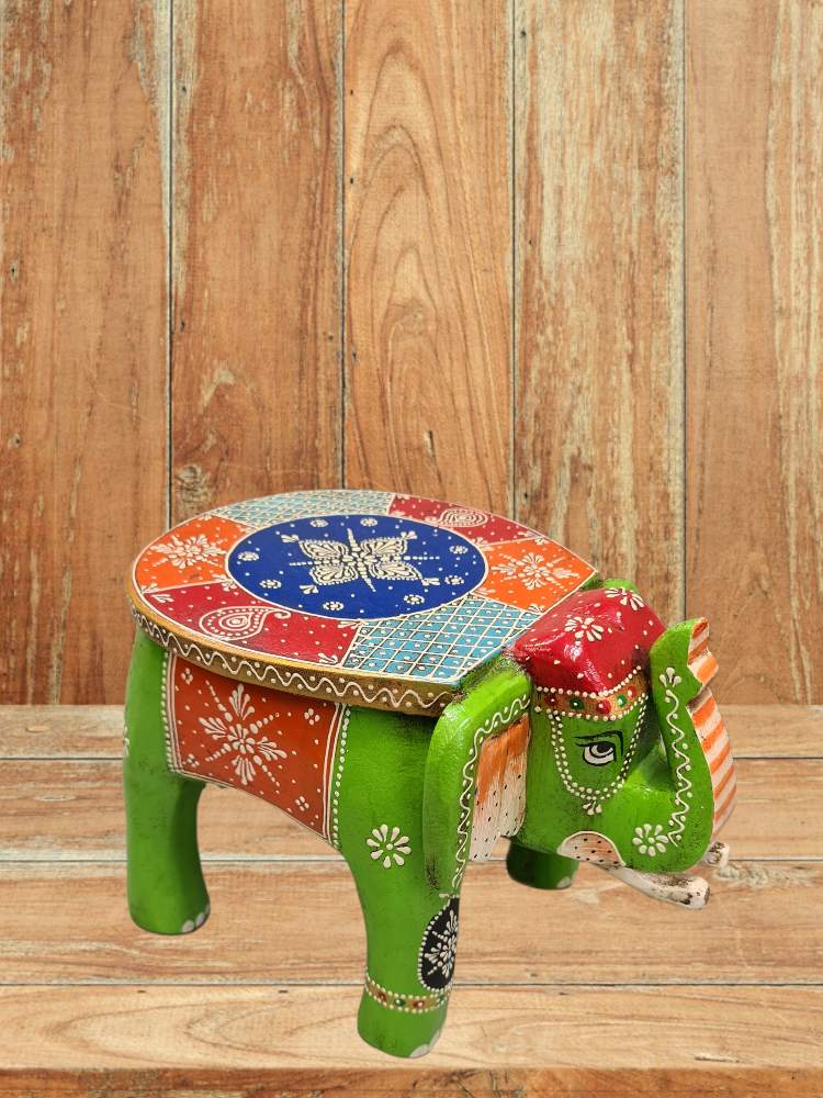 Indian Wooden Elephant stand Small