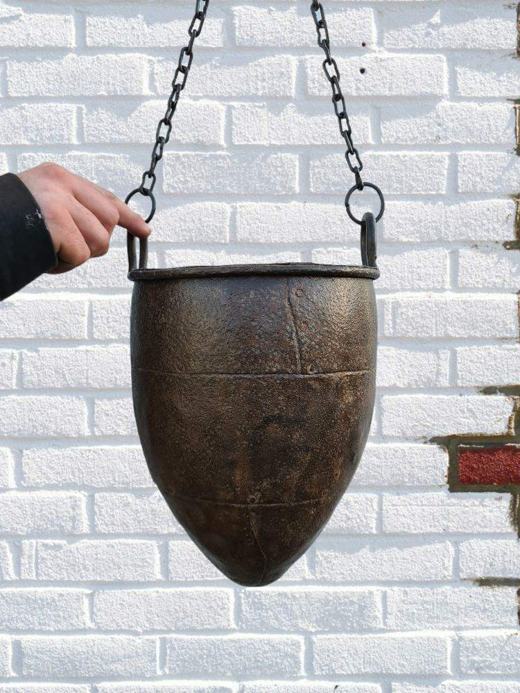 Vintage Indian Iron hanging pot