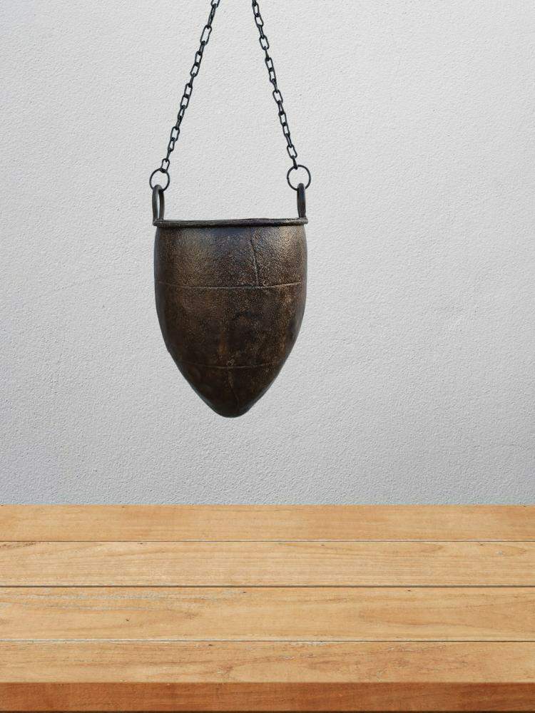 Vintage Indian Iron hanging pot